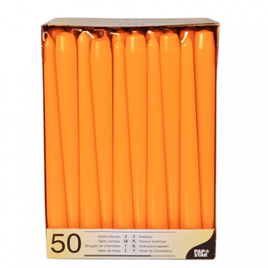 50 Leuchterkerzen Ø 2,2 cm 25 cm orange