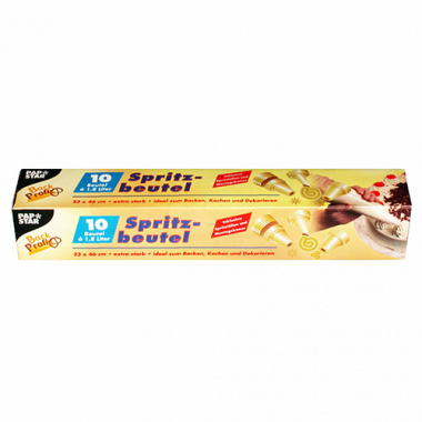 10 Spritzbeutel 1,8 l 46 cm x 23 cm transparent inkl. 3 Spritztüllen