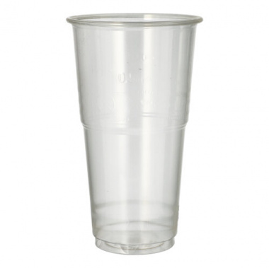 60 Kaltgetränkebecher, PLA -pure- 0,5 l Ø 9,5 cm 16,2 cm glasklar mit Schaumrand