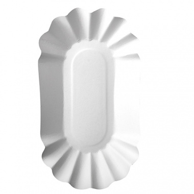 250 Schalen, Pappe -pure- oval 10,5 cm x 20 cm x 3,5 cm weiss