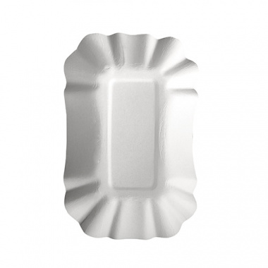 250 Schalen, Pappe -pure- eckig 9 cm x 14 cm x 3 cm weiss