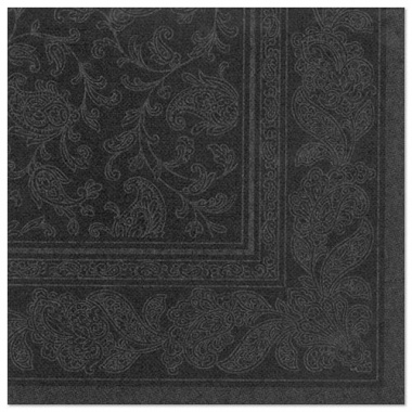 20 Servietten ROYAL Collection 1/4-Falz 40 cm x 40 cm schwarz Ornaments