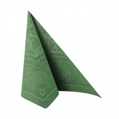 50 Servietten ROYAL Collection 1/4-Falz 40 cm x 40 cm dunkelgrün Ornaments
