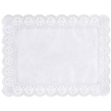 100 Spitzenpapiere eckig 40 cm x 30 cm weiss
