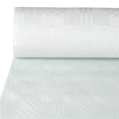 Tischdecke Papiertischtuch mit Damastprägung 100 m x 1 m weiss