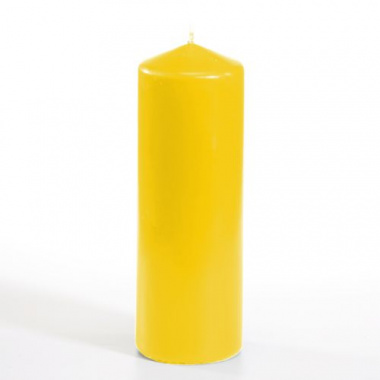 Stumpenkerze Ø 70 mm 200 mm goldgelb