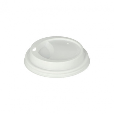 100 Dom-Deckel, PS -To Go- rund Ø 9 cm 1,8 cm weiss