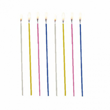 18 Spaghettikerzen Ø 3 mm 16,5 cm farbig sortiert