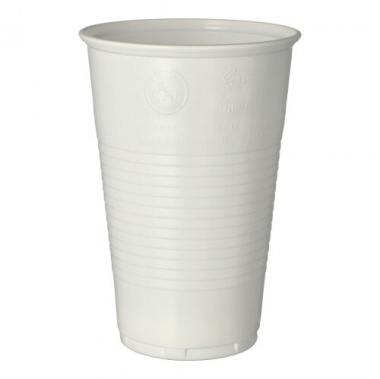 50 Trinkbecher, PP 0,5 l Ø 9,5 cm 13,7 cm weiss mit Schaumrand