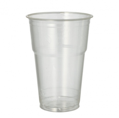70 Kaltgetränkebecher, PLA -pure- 0,4 l Ø 9,5 cm 13,2 cm glasklar mit Schaumrand