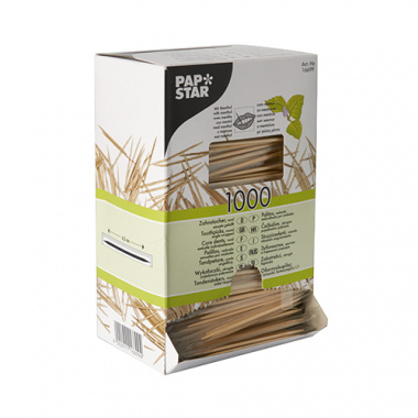 1000 Zahnstocher, Holz gehüllt rund 6,6 cm mit Menthol