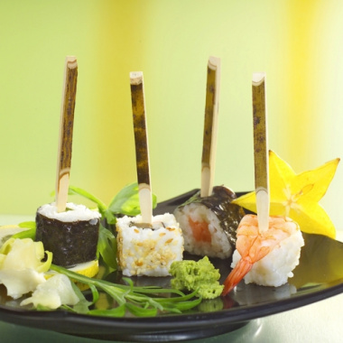 200 Fingerfood - Spieße 11 cm -Nature Bambus-
