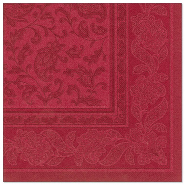 20 Servietten \ROYAL Collection\ 1/4-Falz 40 cm x 40 cm bordeaux \Ornaments\- 17052