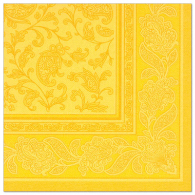 20 Servietten \ROYAL Collection\ 1/4-Falz 40 cm x 40 cm gelb \Ornaments\- 17055