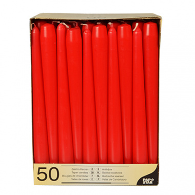 50 Leuchterkerzen Ø 2,2 cm 25 cm rot