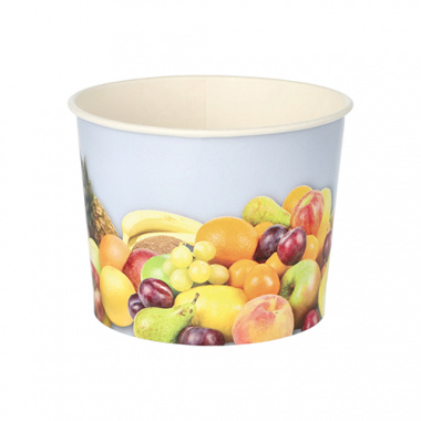 50 Eisbecher, Pappe rund 500 ml Ø 11 cm 8,3 cm -Früchte-