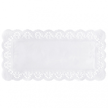 250 Spitzenpapiere eckig 34 cm x 17 cm weiss