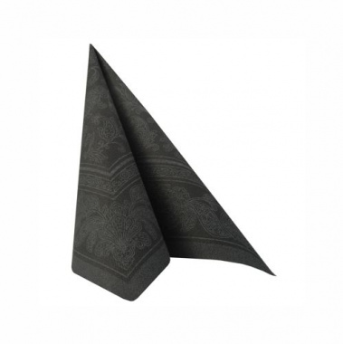 50 Servietten ROYAL Collection 1/4-Falz 40 cm x 40 cm schwarz Ornaments