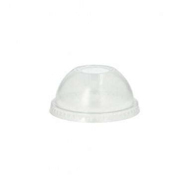 50 Dom-Deckel -Hurricane-, PET rund Ø 7,8 cm 3,8 cm glasklar -mit Lochung-