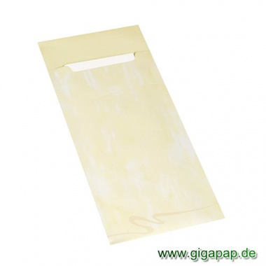 520 Bestecktaschen 20 cm x 8,5 cm creme inklusive weißer Serviette 33x33 cm