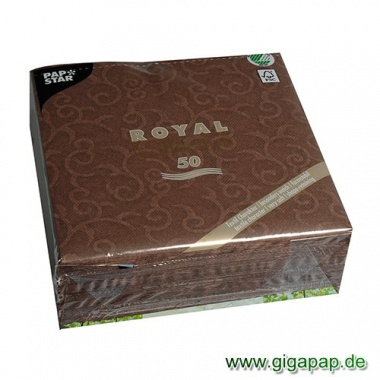 50 Servietten ROYAL Collection 1/4-Falz 40 cm x 40 cm braun Casali