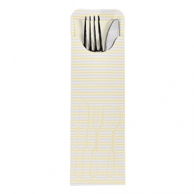 100 Bestecktaschen 23,5 cm x 7,3 cm creme inklusive farbiger Bistro Serviette