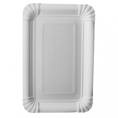 25 Teller, Pappe -pure- eckig 13 cm x 20 cm weiss