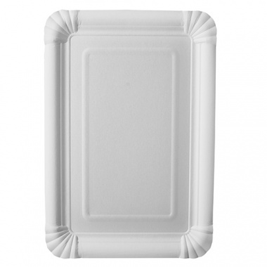 25 Teller, Pappe -pure- eckig 16,5 cm x 23 cm weiss