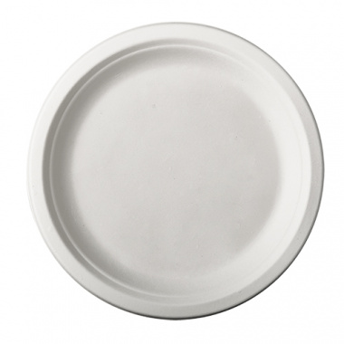 12 Teller, Zuckerrohr -pure- ungeteilt Ø 23 cm 2 cm weiss