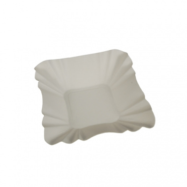 250 Schalen, Pappe -pure- eckig 9 cm x 9 cm x 3 cm weiss