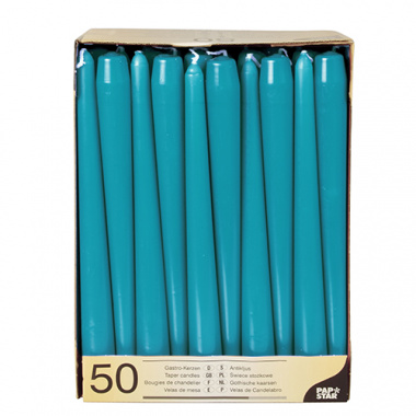 50 Leuchterkerzen Ø 2,2 cm 25 cm türkis