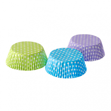 60 Backförmchen Ø 5 cm 2,5 cm farbig sortiert -dots-