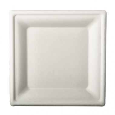 50 Teller, Zuckerrohr pure eckig 20 cm x 20 cm weiss