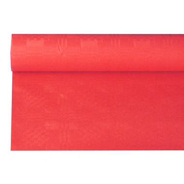 Papiertischtuch mit Damastprägung 6 m x 1,2 m rot