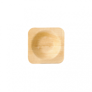 25 Schalen, Palmblatt pure eckig 6 cm x 6 cm x 1,3 cm