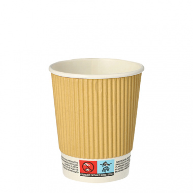 25 Trinkbecher, Pappe 0,2 l Ø 8 cm · 9 cm Ripple Wall