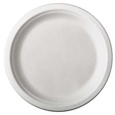 100 Teller, Zuckerrohr pure ungeteilt Ø 26 cm · 2 cm weiss