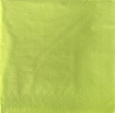 20 Servietten, 3-lagig 1/4-Falz 33 cm x 33 cm limonengrün