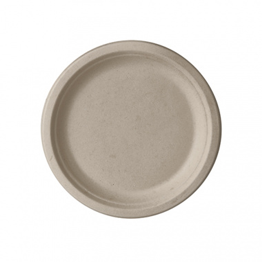 50 Teller, Zuckerrohr pure ungeteilt Ø 15 cm · 2 cm natur