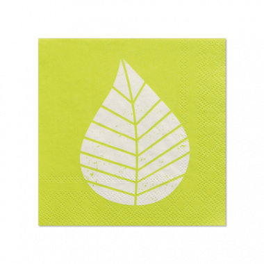 20 Servietten, 3-lagig 1/4-Falz 25 cm x 25 cm grün Graphic Leaves