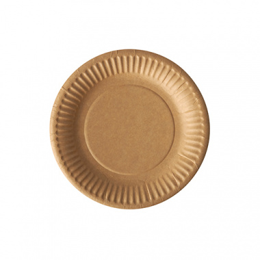 100 Teller, Pappe pure rund Ø 15 cm braun