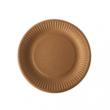 100 Teller, Pappe pure rund Ø 19 cm braun