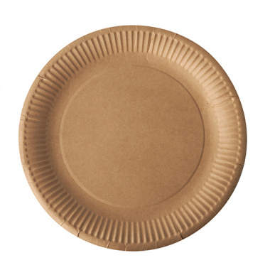 100 Teller, Pappe pure rund Ø 23 cm braun