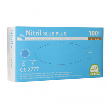 100 Medi-Inn® Handschuhe, Nitril puderfrei Blue Plus blau Größe XL