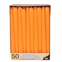50 Leuchterkerzen Ø 2,2 cm 25 cm orange