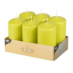 6 Stumpenkerzen Ø 60 mm 115 mm kiwi