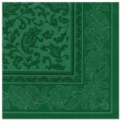 50 Servietten ROYAL Collection 1/4-Falz 40 cm x 40 cm dunkelgrün Ornaments