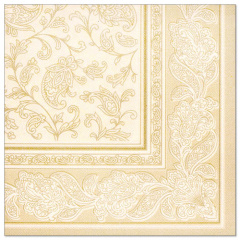 50 Servietten ROYAL Collection 1/4-Falz 40 cm x 40 cm champagner Ornaments
