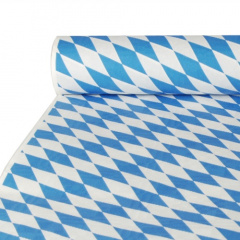 Papiertischtuch mit Damastprägung 10 m x 1 m -Bayrisch Blau-