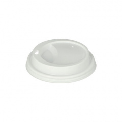 100 Dom-Deckel, PS -To Go- rund Ø 9 cm 1,8 cm weiss